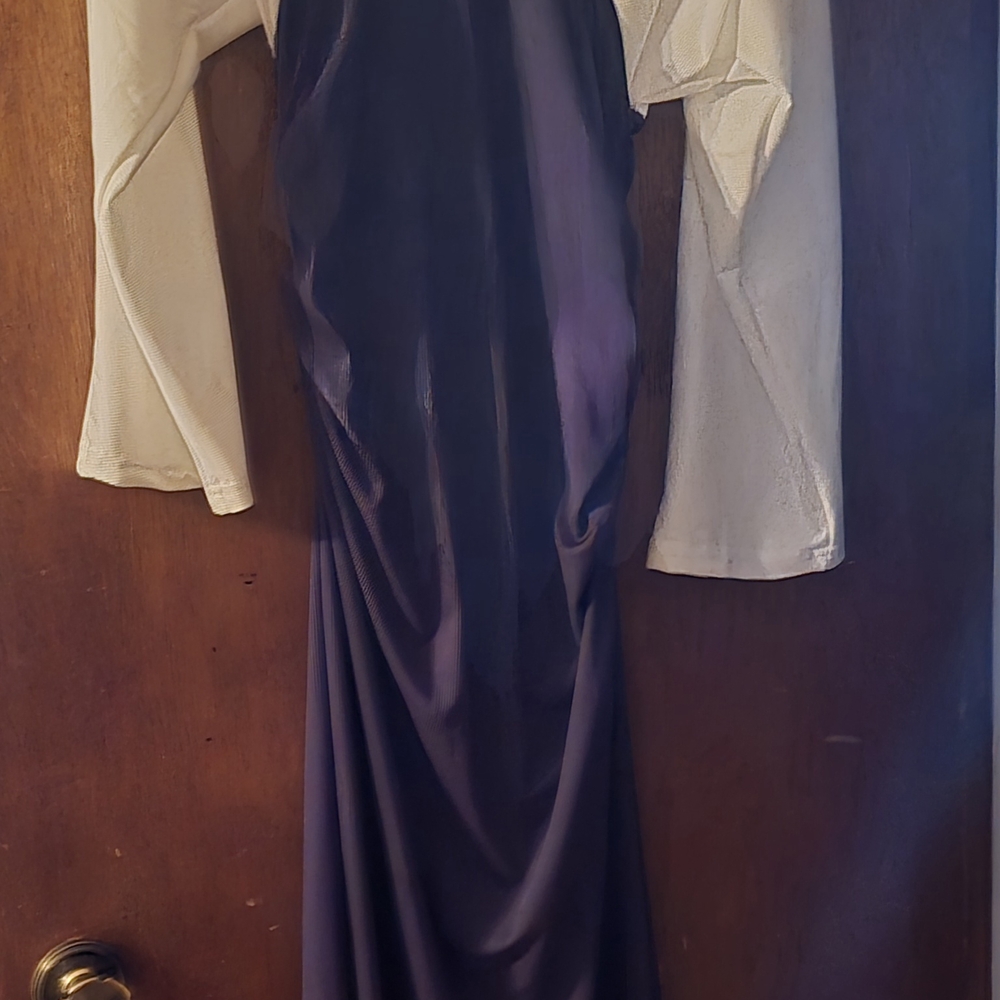 Elegant Dark Blue and White Women's Dress